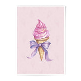 Ice Cream Photographic Print, Sweet Treat Art, Dessert Wall Decor, Cute Pink Illustration, Confectionery Artwork, Kitchen Art Print - Tawshia